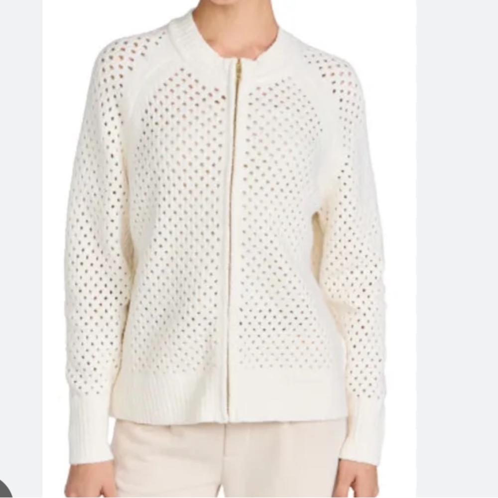 Varley Marta Boucle Knit Jacket Coconut Milk